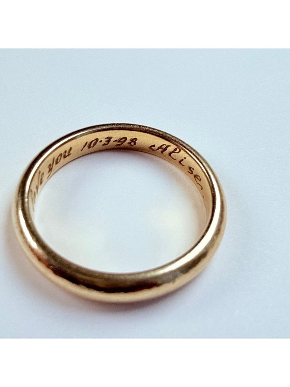 14K Solid Yellow Gold Frederick Goldman Classic Solid 4MM Band Vintage Ring SZ 9 - Picture 6 of 9